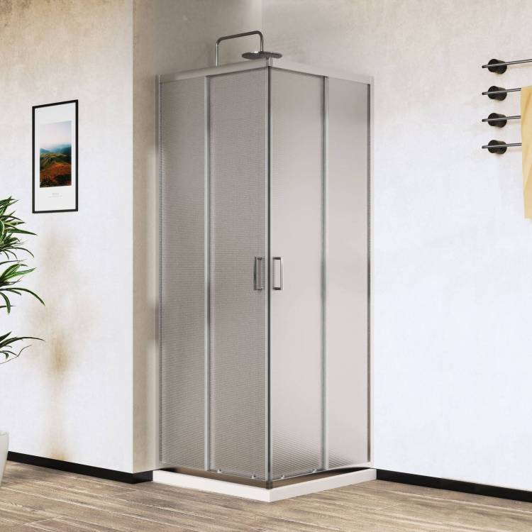 Душевой уголок Vincea City VSS-5CT900MT 900x900, хром, стекло текстурное