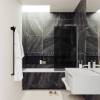 Шторка на ванну MaybahGlass MGV-88-5у стекло графит матовый, профиль хром матовый, 1400x800 фото 2