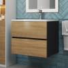 Тумба под раковину Uperwood Barsa 2930205257 подвесная, черная, дуб сонома, 60 см фото 3