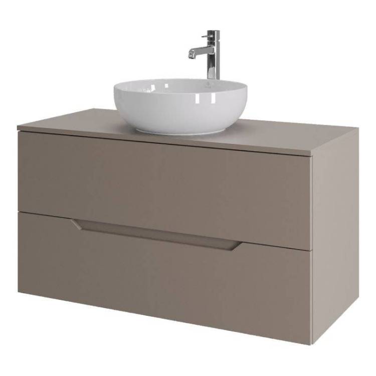 Тумба с раковиной Orange Line Li-100TuLMDF+B07-420W латте матовый, 100 см