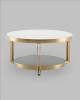 Стол журнальный Stool Group Калисто ECT-316-BRCG white/black светлая и темная керамика 90x90x45 фото 4