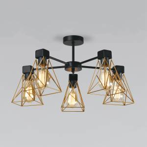 Потолочный светильник Eurosvet Trappola 70107/5 черный/латунь