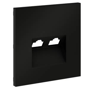 Лицевая панель для двойной компьютерной розетки RJ-45 Voltum S70 VLS001408 черный
