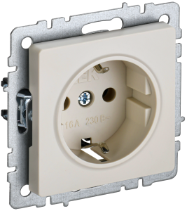 Розетка 1-местная с заземлением IEK Brite BR-R11-16-K10 бежевый