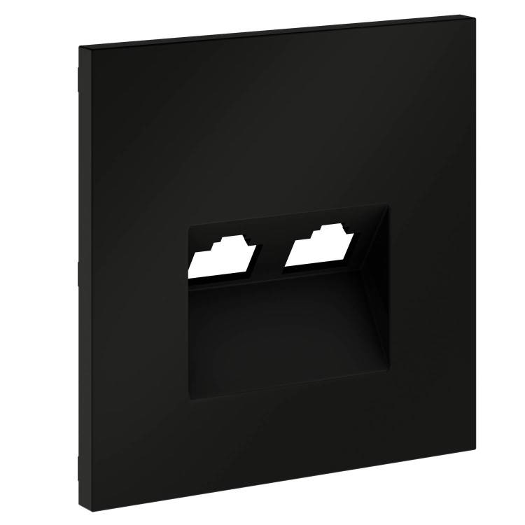 Лицевая панель для двойной компьютерной розетки RJ-45 Voltum S70 VLS001408 черный