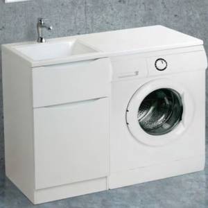 Тумба с раковиной Belbagno Lavanderia LAVANDERIA-580/1200-2C-PIA-BL 58x48x86 Bianco Lucido напольная с двумя выкатными ящиками