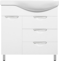 Тумба для комплекта Style Line Жасмин 82 L белая, с бельевой корзиной