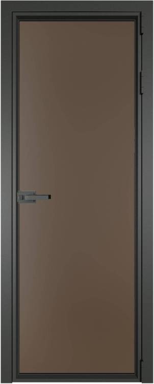 Межкомнатная дверь Profil Doors 1 AV цвет профиля Серая ночь, стекло безопасное 6 мм монохром гляссе 800x2000