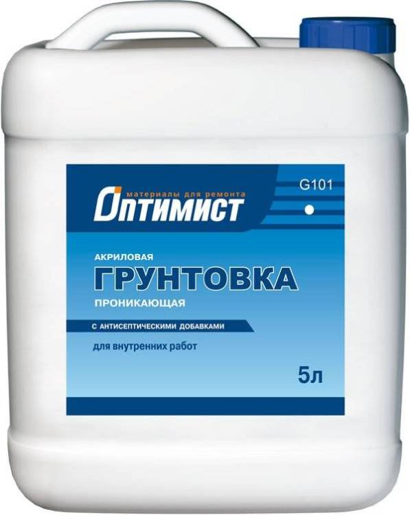 Грунтовка для внутренних работ "ОПТИМИСТ G101" проникающая, синяя этикетка (5л)