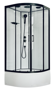 Душевая кабина Royal Bath Fato FATO RB 90CK-T-BL профиль черный, стекло прозрачное, 90x90x215
