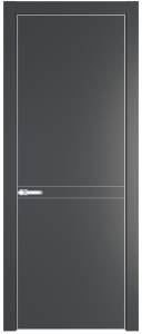 Межкомнатная дверь Profil Doors 11 PE полотно Графит, кромка алюминиевая с четырех сторон матовая, алюминиевый молдинг 3мм 800x2000