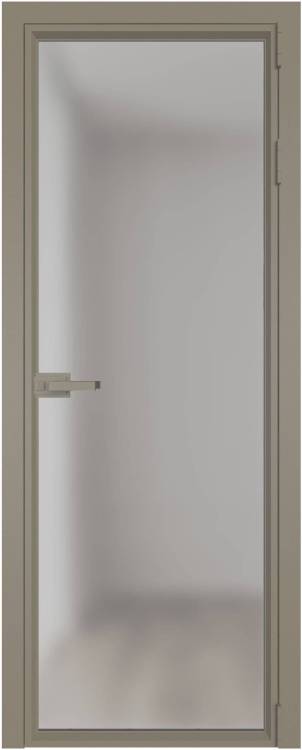 Межкомнатная дверь Profil Doors 1 AV цвет профиля Никель матовый, стекло безопасное 6 мм матовое 600x2000