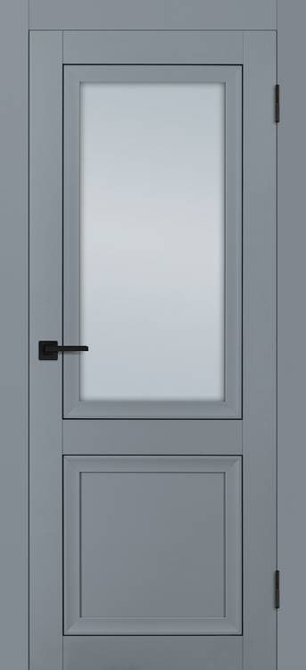 Межкомнатная дверь Profilo Porte PST-37 полотно Серое матовое, стекло сатинат 800x2000