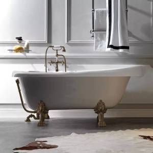 Ванна из искусственного камня Kerasan Retro 105593 170x77 с ножками, со сливом-переливом