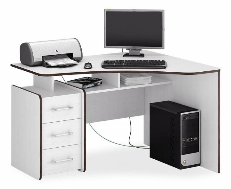 Стол письменный правый МФ Мастер Триан-5 МСТ-УСТ-05-БТ-16-ПР Белый