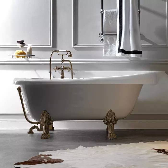 Ванна из искусственного камня Kerasan Retro 105593 170x77 с ножками, со сливом-переливом