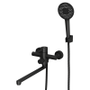 Смеситель для ванны Rush Melos SUS1101-51Black с поворотным изливом, черный
