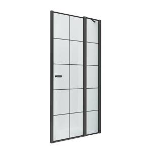 Дверь в нишу NEW TRENDY NEW SOLEO BLACK одинарные 90x195 D-0293A (черный)