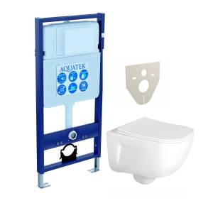 Унитаз с инсталляцией Aquatek Дива с крышкой-сиденьем микролифт