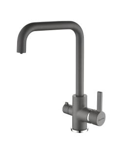 Смеситель для кухни Paulmark Logas Lo213021-GRM серый металлик