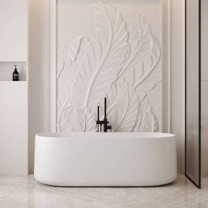 Ванна из искусственного камня Abber Stein AS9607 170x75 белая матовая