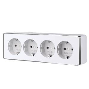 Розетка 4-местная с заземлением и шторками Werkel Gallant W5072210 белый