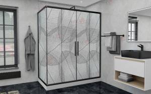 Душевой уголок AvaCan FB2-170-SB90MT профиль черный, стекло матовое, 190x90x195