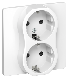 Розетка 2-местная с заземлением и шторками IEK Flite FI-R24C-16-K01 белый