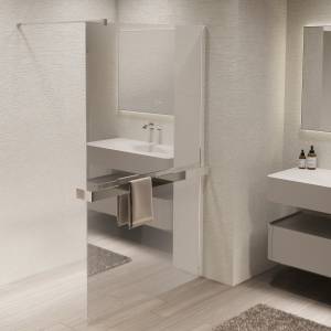 Душевая перегородка Vincea Walk in VSW-1HR100MR профиль хром, стекло зеркальное, 100x200