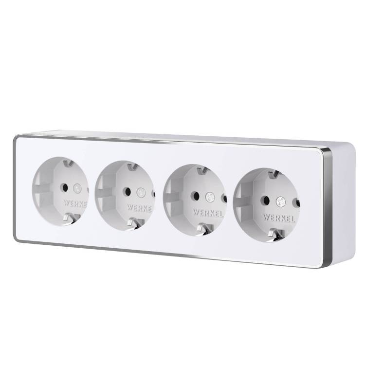 Розетка 4-местная с заземлением и шторками Werkel Gallant W5072210 белый