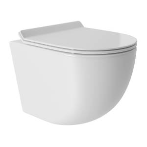 Унитаз подвесной Aqueduto Ovo OVOT0110 безободковый, сиденье микролифт, белый глянцевый