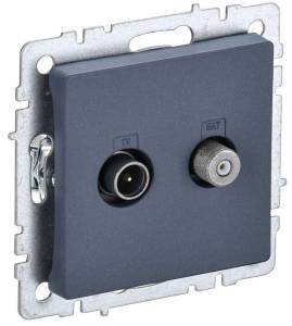 ТВ-розетка TV+SAT IEK Brite BR-AF20-O-K35 маренго