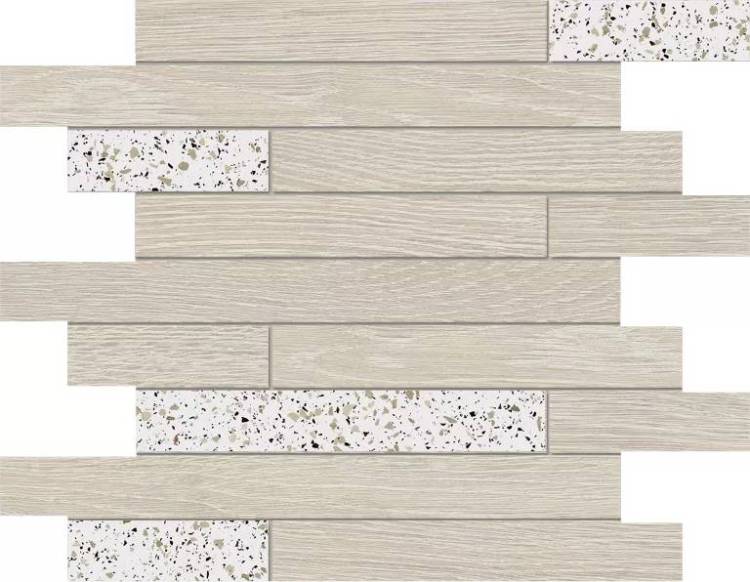Мозаика Estima Kraft Wood 70621 Mosaic/KW00_NR/CM00_NS/30x35x10/Muretto White/Nordic 30x35