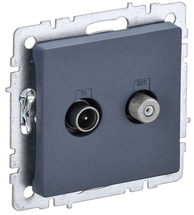 ТВ-розетка TV+SAT IEK Brite BR-AF20-O-K35 маренго