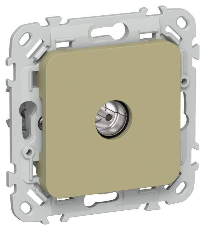 ТВ-розетка проходная тип M IEK Flite FI-A13-P-K26 оливковый