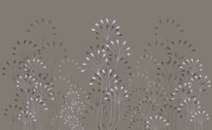 3D Фотообои Artegrafico «Изящные соцветия на оливковом фоне» PL-043 песок