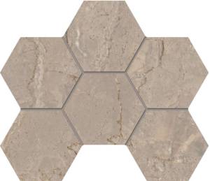 Мозаика Estima Bernini 67341 Mosaic/BR02_PS/25x28,5/Hexagon Hexagon Beige полированная 25x28,5