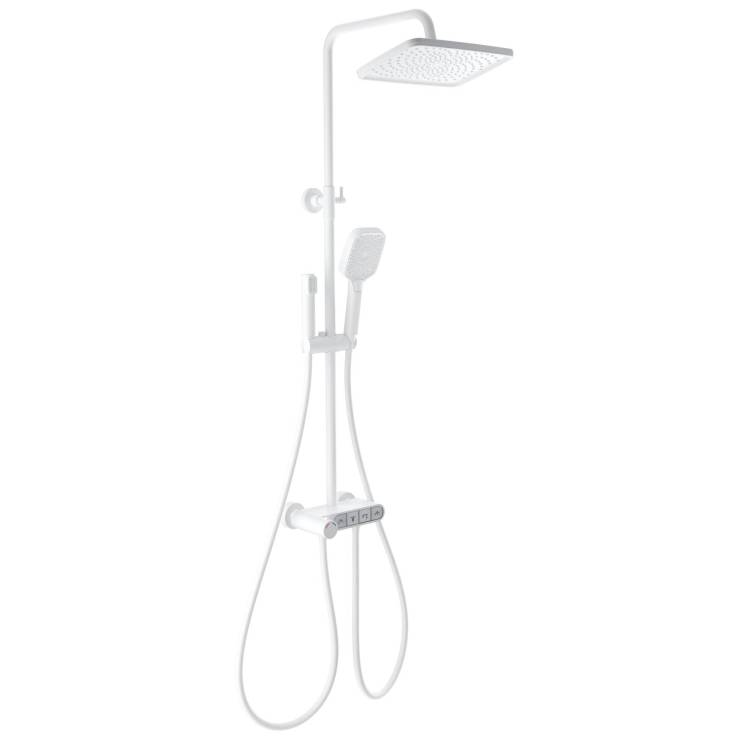 Душевая стойка Wonzon & Woghand WW-B3112-MW белая, с термостатом