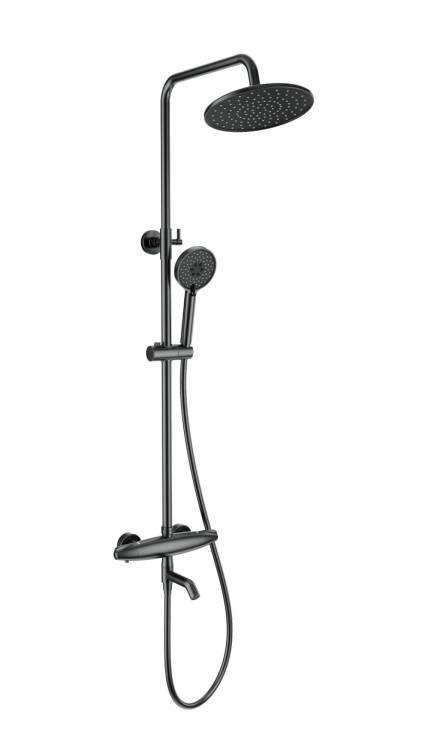 Душевая стойка Wonzon & Woghand WW-B3031-A3-BGG с термостатом, темный графит