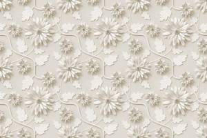 3D Фотообои Artegrafico «Стена с объемными хризантемами» VL-011 канвас