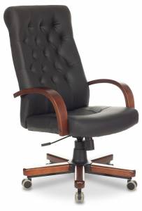 Кресло для руководителя Бюрократ T-9928WALNUT/ECO 1687729 черный