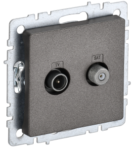 ТВ-розетка TV+SAT IEK Brite BR-AF20-O-K45 темная бронза