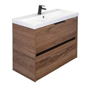 Тумба с раковиной Comforty Селенга-80 00-00021875 дуб темно-коричневый