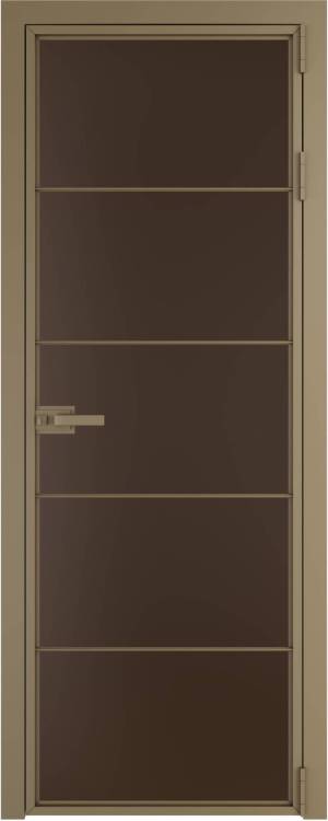 Межкомнатная дверь Profil Doors 5 AX цвет профиля Шампань, стекло безопасное 6 мм монохром шоколад 800x2000