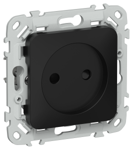 Розетка 1-местная с защитными шторками IEK Flite FI-R13-10-K02 черный