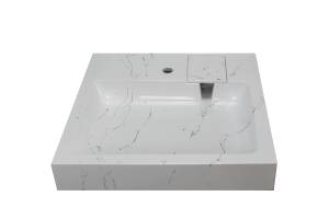 Раковина Stella Polar Солярис SP-00001405 на стиральную машину, белый мрамор, 60x60