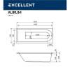 Акриловая ванна ACTIMA Aurum 150x70 "LUX" (хром) фото 3