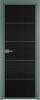 Межкомнатная дверь Profil Doors 5 AX цвет профиля Зеленый воск, стекло безопасное 6 мм мору черный 800x2000