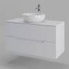 Тумба с раковиной Orange Line Li-100TuwMDF+B07-420W белая матовая, 100 см фото 2