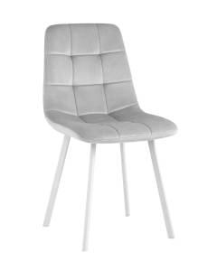 Стул Stool Group Chilly OS-2011-V seat HLR-14 wl DUAL серебристый, белые ножки, велюр